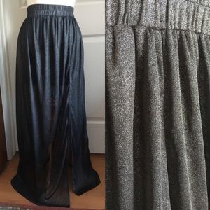 Silver Maxi Skirt w/ slit